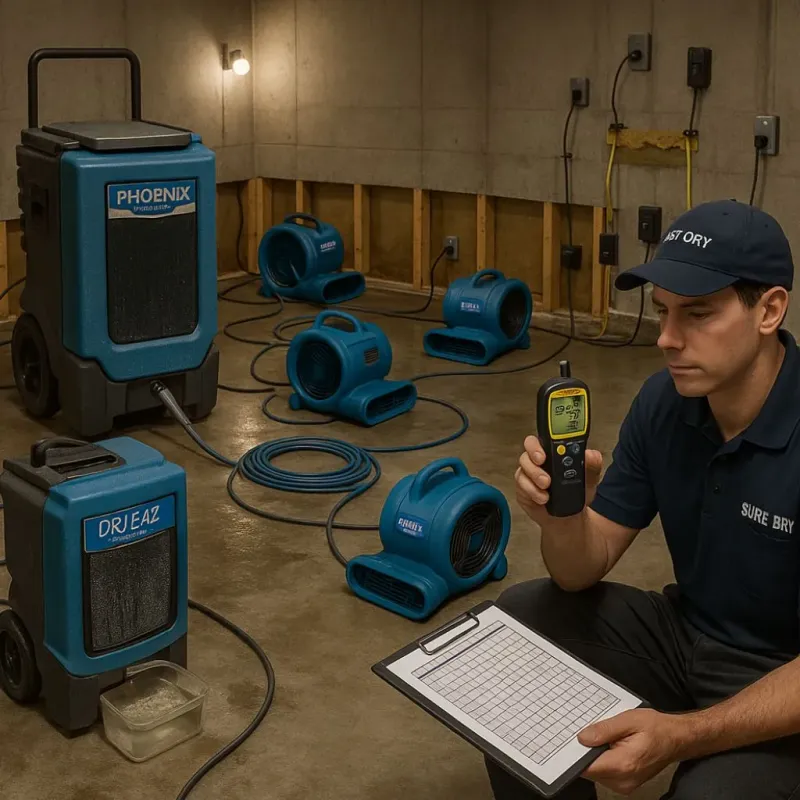 Structural Drying and Dehumidification process in Cranford, NJ